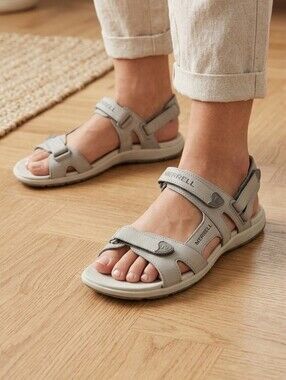 Merrell Sandals Gray Velcro Size 8